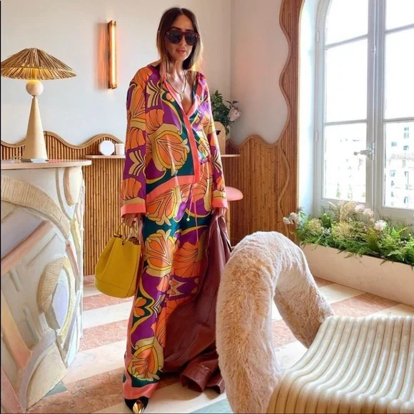 NWT Zara Pajama Style Printed Pants - Picture 3 of 14